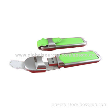 Leather USB Flash Drives, 8 and 16GB, Comes with Plug-and-play Function, OEM Orders Welcomed